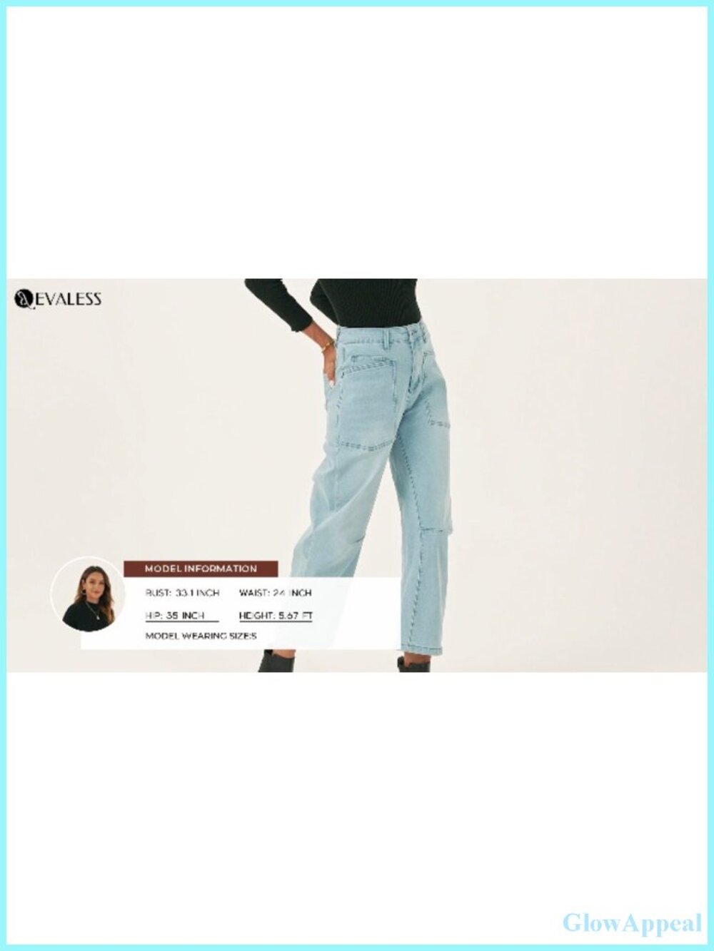 Baggy Barrel Jeans High Waisted Wide Leg Boyfriend Denim Ankle Pants - Picture 6 of 6